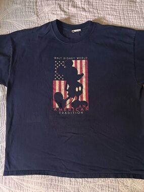 Walt Disney World Vintage Mickey American Tradition Navy Tee — unisex